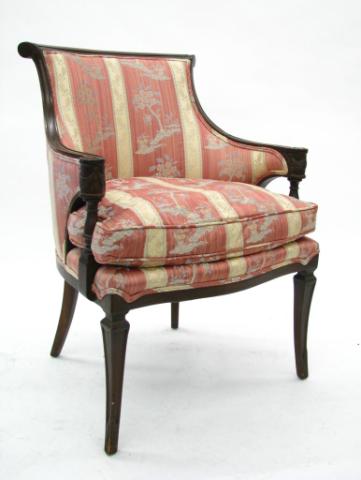 Appraisal: French Period Style Upholstered Arm Chair down cushion