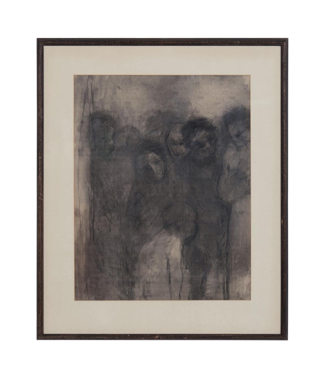 Appraisal: JOSEPH FRIEBERT CHARCOAL FIGURES WORK ON PAPER Joseph Friebert American