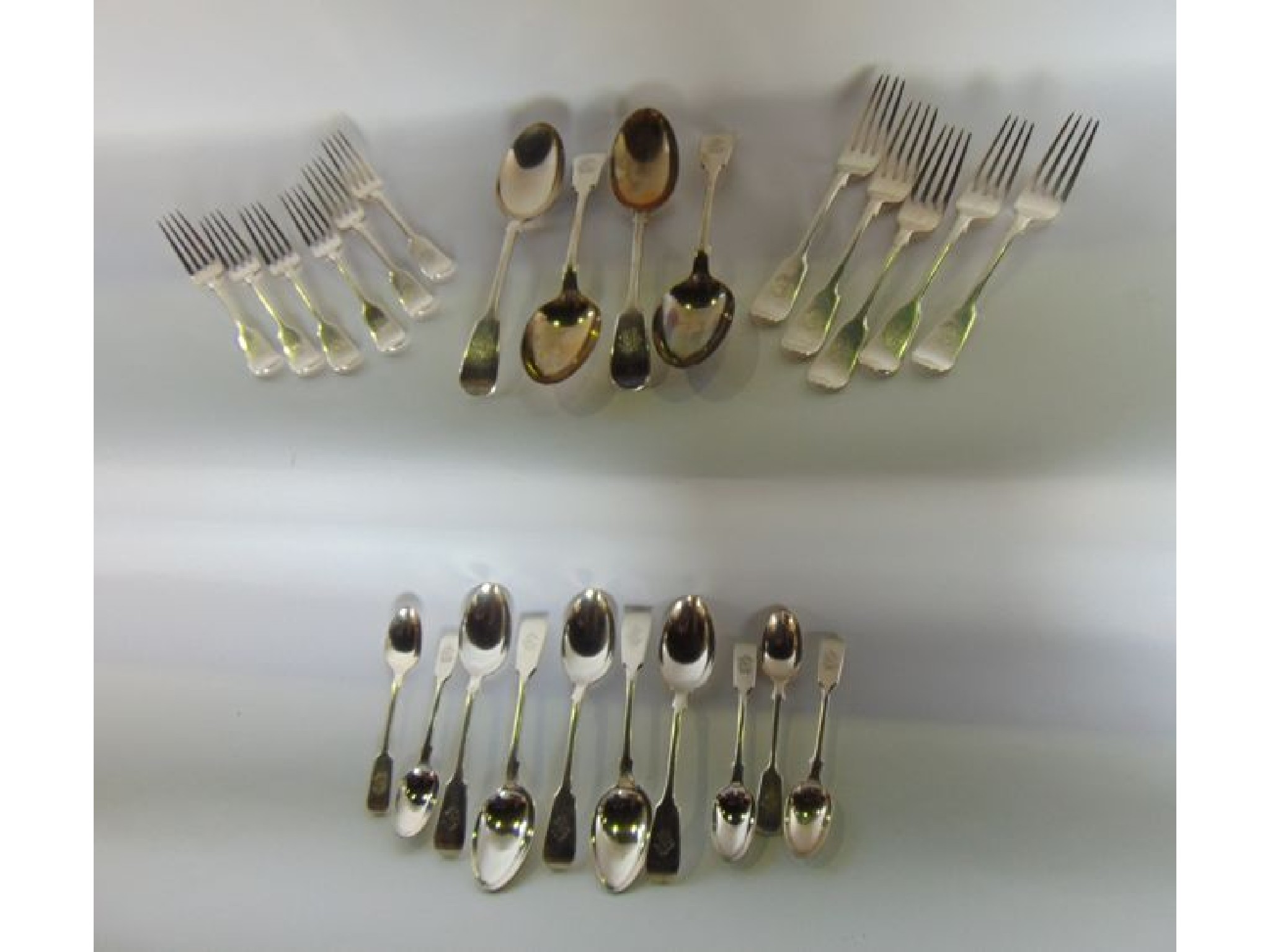 Appraisal: A collection of late Victorian silver Fiddle pattern cutlery John