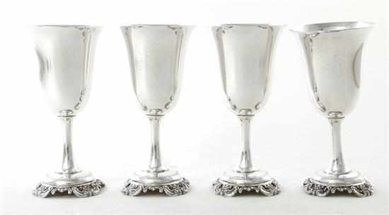 Appraisal: Set of Wallace sterling goblets Grand Baroque pattern marked H