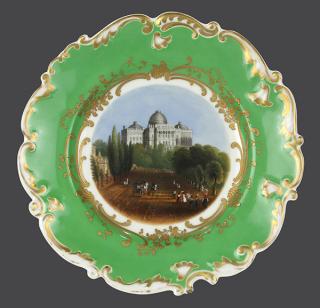 Appraisal: Chamberlain s Worcester porcelain plate having a view of the