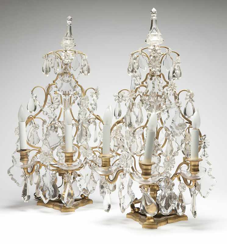 Appraisal: A pair of Louis XV style gilt metal and cut