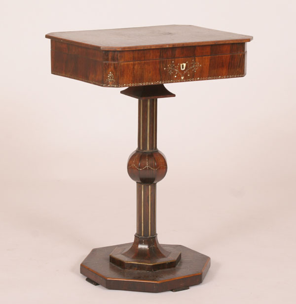 Appraisal: Continental mid th century inlaid dressing table stand pedestal base