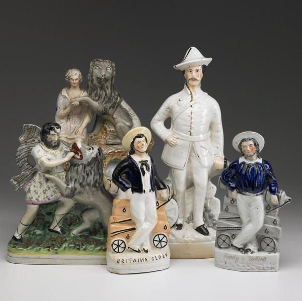 Appraisal: STAFFORDSHIRE Five figures includes Britain s Glory Ready and Willing