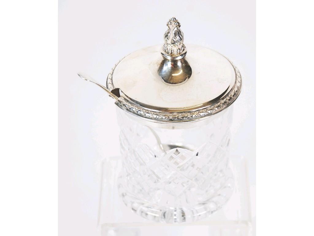 Appraisal: GEORGE VI CUT GLASS PRESERVE JAR AND COVER by Adie