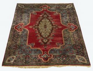 Appraisal: Hand knotted Kerman wool carpet ' x ' Hand-knotted Kerman