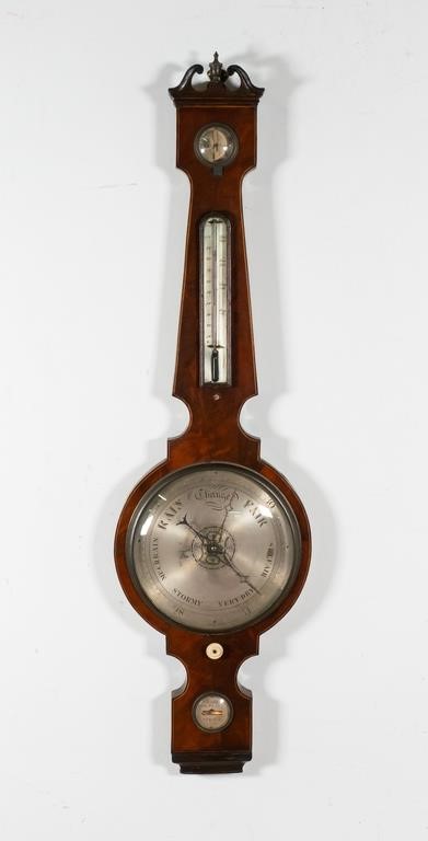 Appraisal: P Gobbi Sons Stroud wheel barometer thermometer H Knob missing