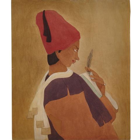 Appraisal: MUHAMMED ABDUR RAHMAN CHUGHTAI - YOUNG BOY CIRCA Watercolour over