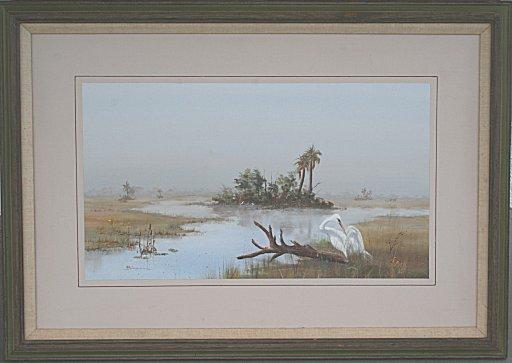 Appraisal: FLORIDA EVERGLADES PAINTING SIGNED BIEMANN OIL Canvas '' x ''