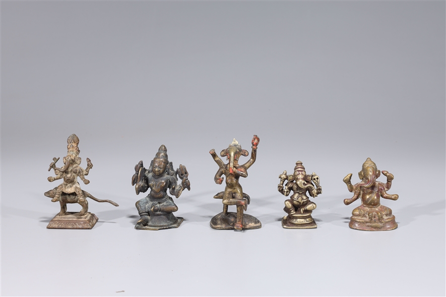 Appraisal: Lot of five antique Indian bronze and copper alloy figures