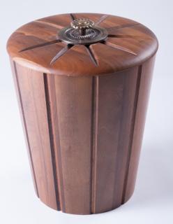 Appraisal: Vermillion Walnut Ice Bucket Mid-century modern walnut ice bucket with