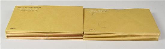 Appraisal: Eight Four Proof Sets Coins are in mint issued envelopes