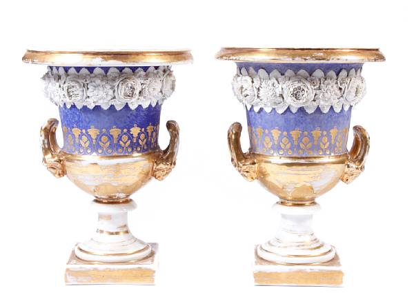 Appraisal: A pair of French painted and parcel gilt floral encrusted