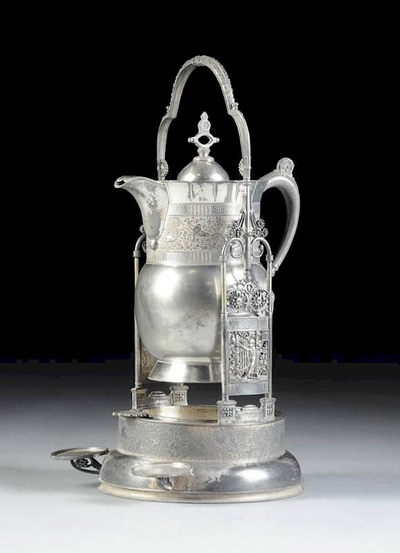 Appraisal: AN ANTIQUE AMERICAN SILVER PLATED LEMONADE PITCHER ON STAND BY