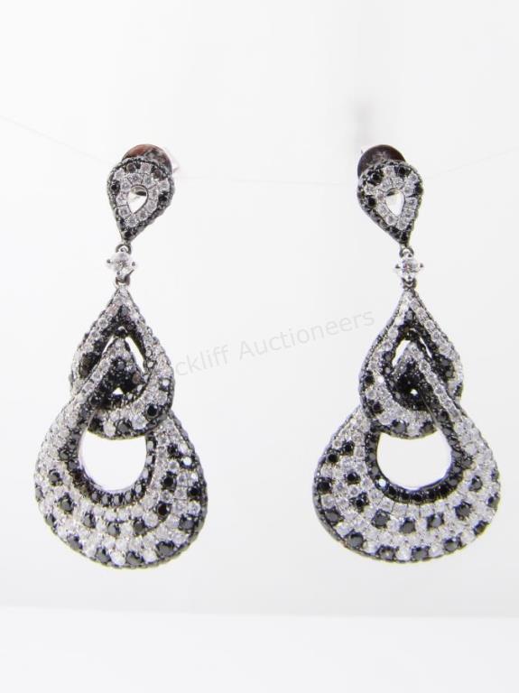 Appraisal: A pair of K white gold earrings with ct of