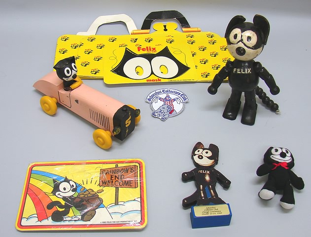 Appraisal: Lot of Felix the Cat ' Wooden figure marked Sullivan