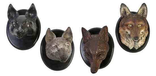 Appraisal: Three Cast Iron Fox Masks of various form and decoration