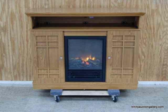 Appraisal: Oak Veneer Electric Fireplace Entertainment UnitFrom an estate is a