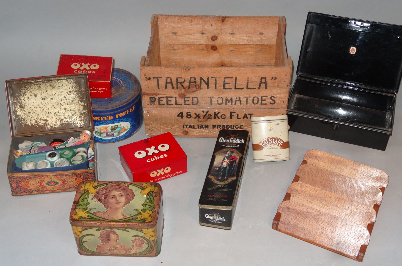 Appraisal: Various tins to include Art Nouveau design tin Co-operative Wholesale