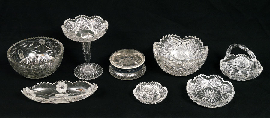 Appraisal: PIECE AMERICAN BRILLIANT CUT GLASS An assembled collection in an