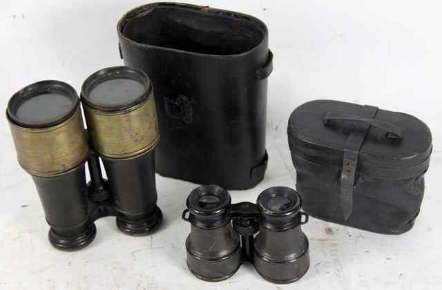 Appraisal: A pair of field glasses with brass mounts and shades