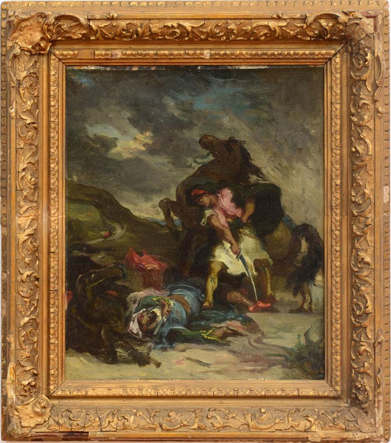 Appraisal: FRENCH SCHOOL LE GIA DUR Oil on canvas unsigned lined