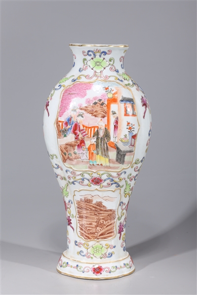 Appraisal: Chinese famille rose porcelain vase with gilt with family scene