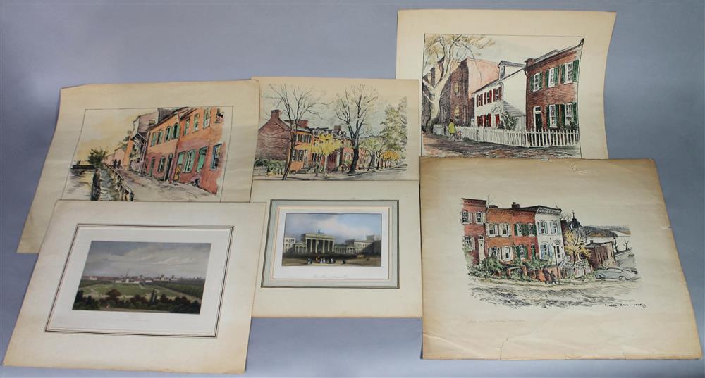 Appraisal: CAROLINE VAN HOOK BEAN AMERICAN - FOUR HANDCOLORED PRINTS OF