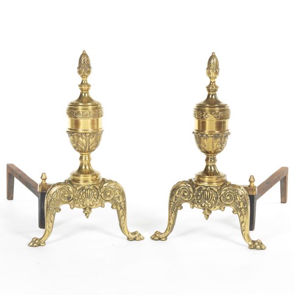 Appraisal: Pair of French Empire Style Gilt Bronze Brass and Iron