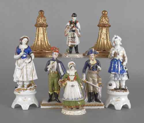 Appraisal: Six German and Italian porcelain figures th c tallest -