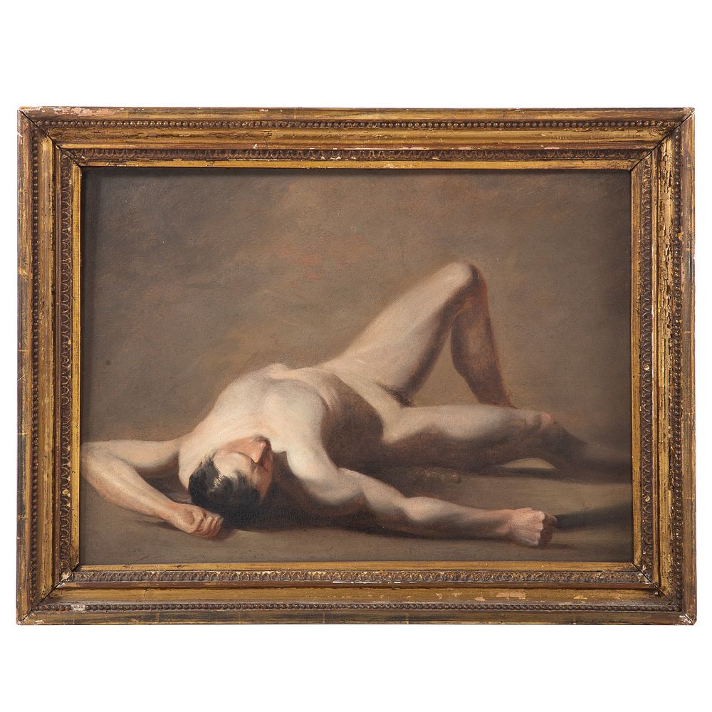 Appraisal: Attributed To William Etty Dying Gladiator British - Oil on