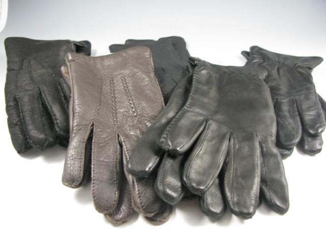 Appraisal: Five Pairs of Men's Leather Gloves including cashmere wool lined