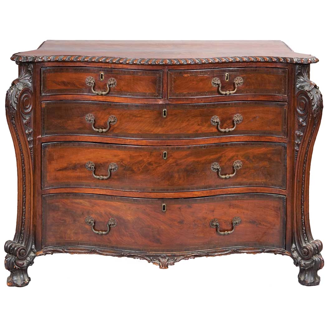 Appraisal: George III Mahogany Commode In the manner of Thomas Chippendale