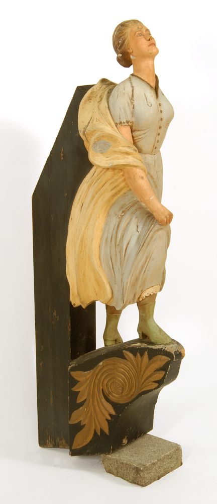 Appraisal: CARVED WOOD FIGUREHEAD BY WILLIAM CRIGHTON OF NANTUCKET Circa Of