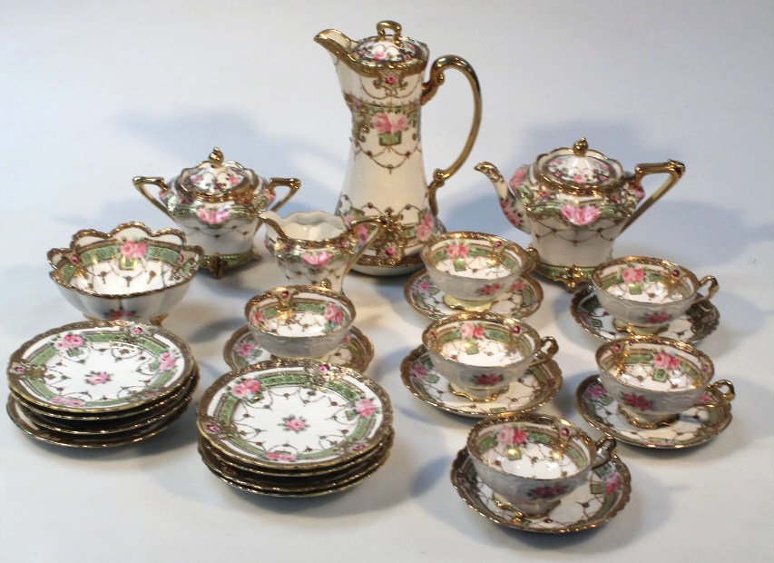 Appraisal: A thC Noritake Japanese semi-porcelain coffee service to include coffee