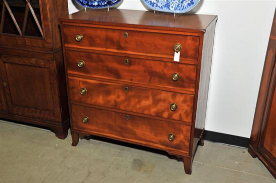 Appraisal: CHEST OF DRAWERS Cherry with flame grain cherry drawer fronts