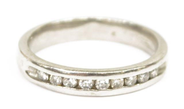 Appraisal: Ladies estate platinum diamond band having round cut diamonds approx