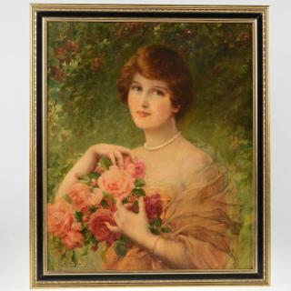 Appraisal: Emile Vernon Summer Roses oil on canvas signed and dated