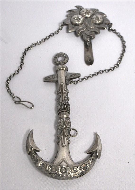 Appraisal: th c CHATELAINE W ANCHOR NEEDLE CASE th c Chatelaine