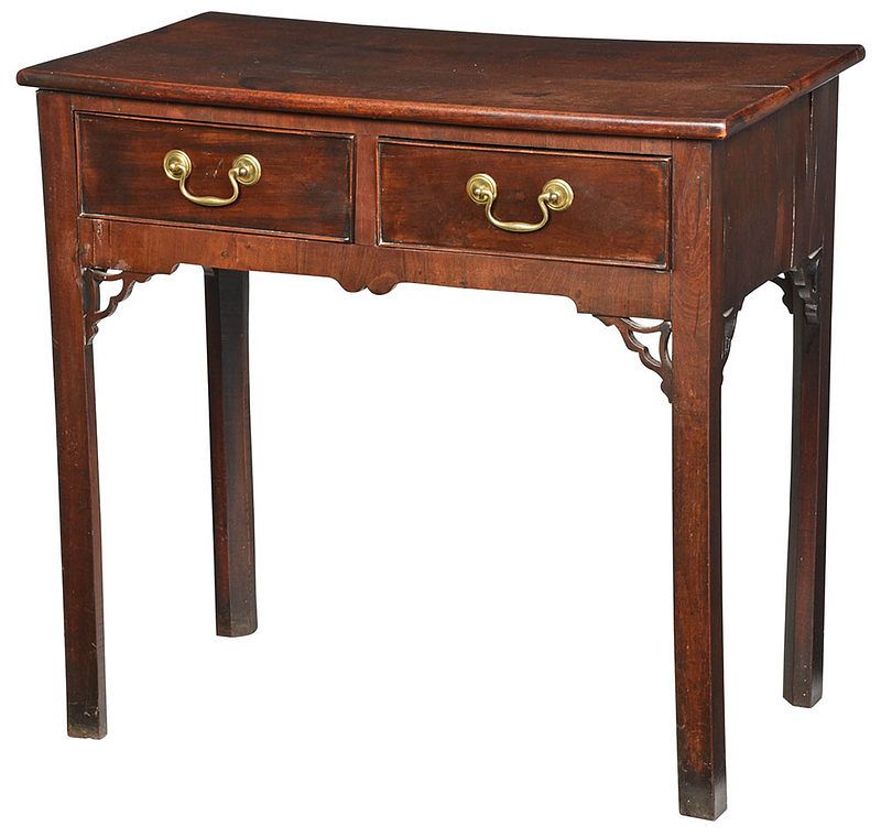 Appraisal: George III Mahogany Two Drawer Dressing Table British th century