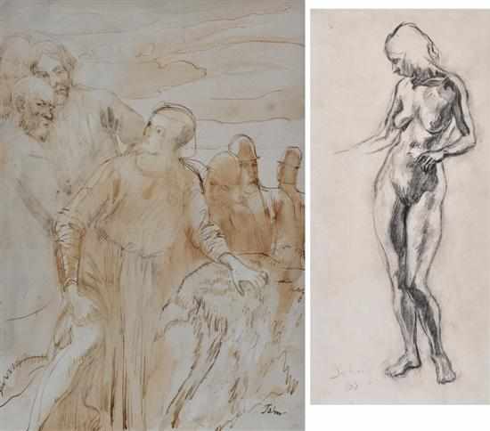 Appraisal: Augustus John British - Two works including i Figural Group