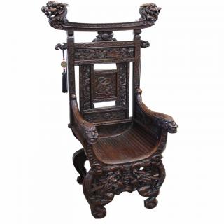 Appraisal: Antique Chinese Exceptionally Carved Chair Antique Chinese Exceptionally Carved Chair