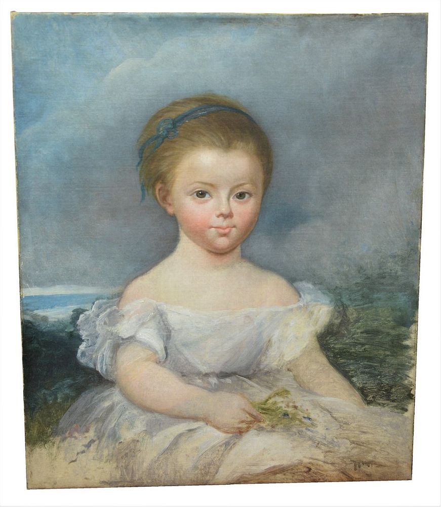 Appraisal: American School th Century portrait of a little girl in