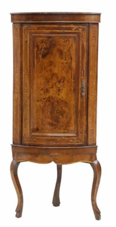 Appraisal: Venetian walnut corner cabinet early th c with foliate scroll