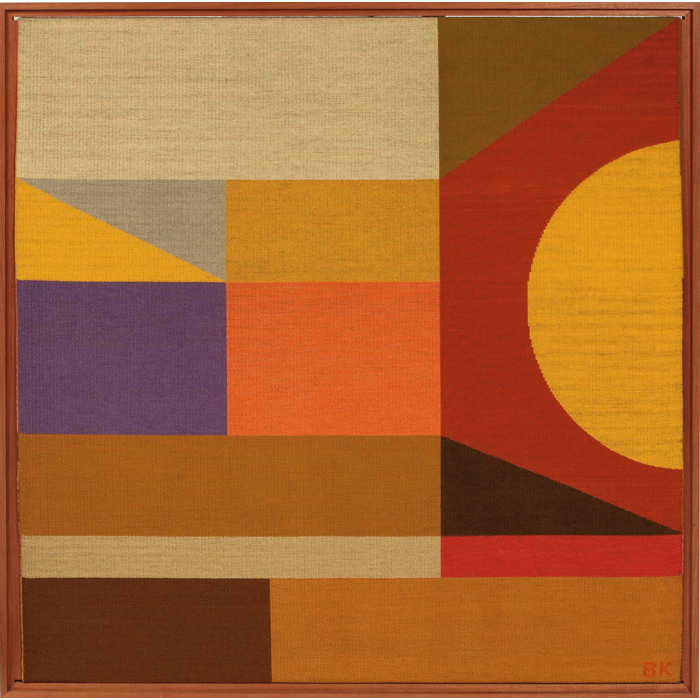 Appraisal: Boris Kroll tapestry wool multi-colored abstract composition in a wood