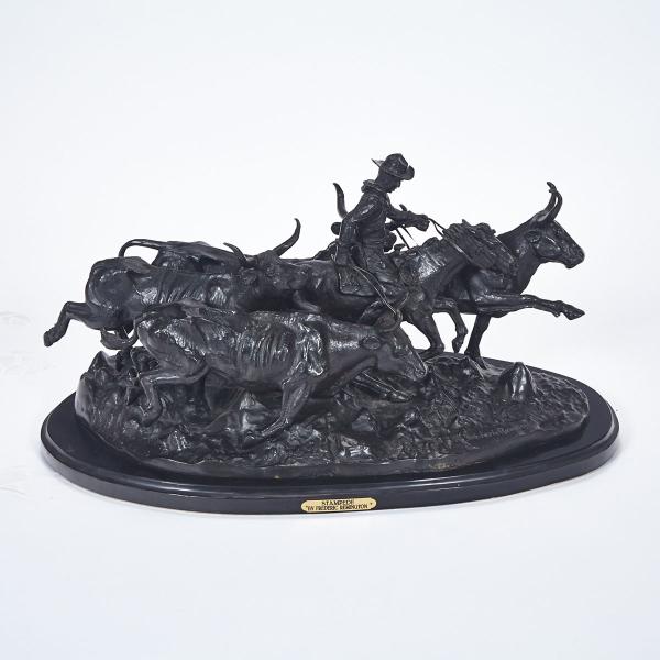 Appraisal: After Frederic Sackrider Remington American - STAMPEDE large th century