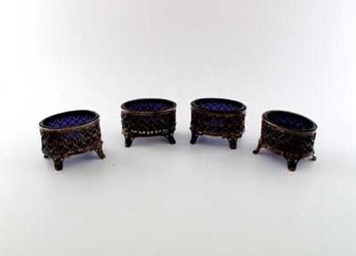 Appraisal: A set of four late th century French pierced oval