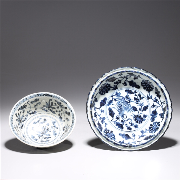 Appraisal: Two Chinese Ming style porcelains including bowl with six-character Chenghua