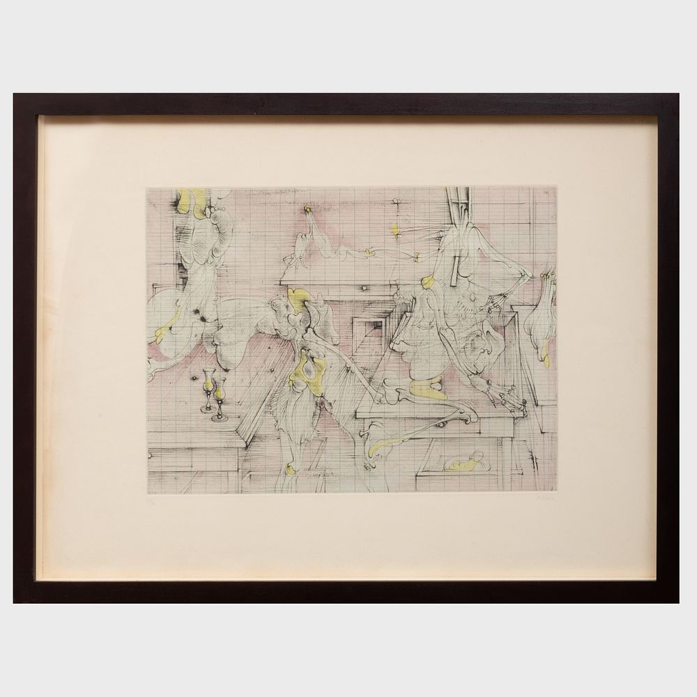 Appraisal: Hans Bellmer - Untitled Etching and aquatint in colors on