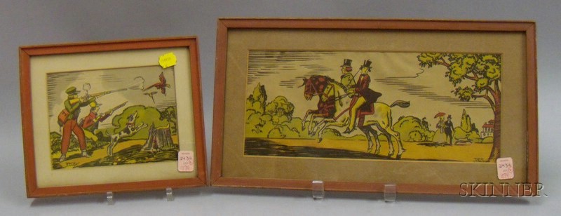 Appraisal: Two Tony Sarg Woodblock Prints each framed with Tony Sarg